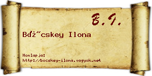 Böcskey Ilona névjegykártya